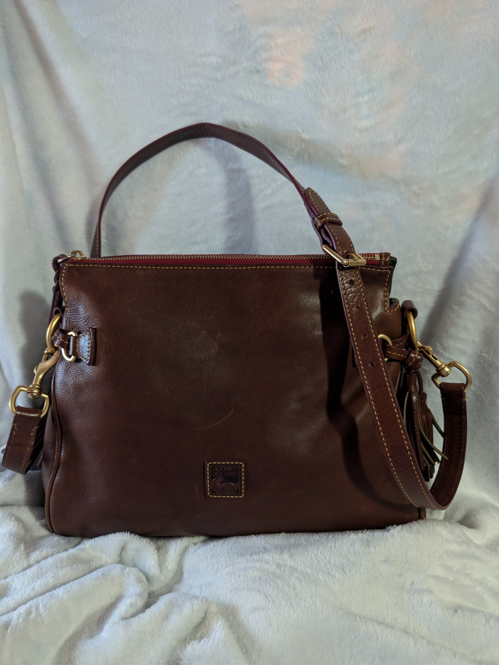 Dooney & Bourke Medium Florentine Vachetta Leather Zip Hobo Bag